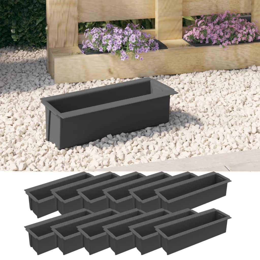 12 db szürke polipropilén virágláda raklapokhoz 36x13,5x9,5 cm 12 db szürke polipropilén virágláda raklapokhoz 36x13,5x9,5 cm