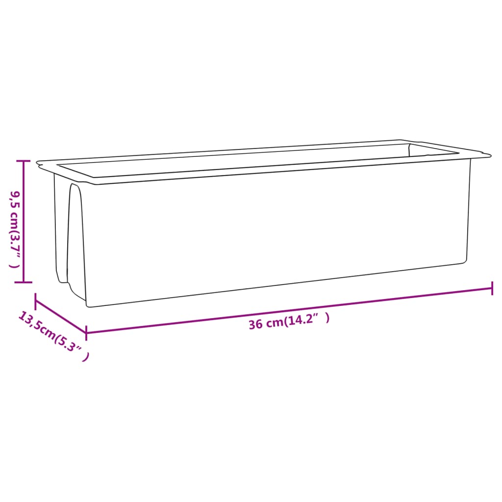 12 db szürke polipropilén virágláda raklapokhoz 36x13,5x9,5 cm 12 db szürke polipropilén virágláda raklapokhoz 36x13,5x9,5 cm