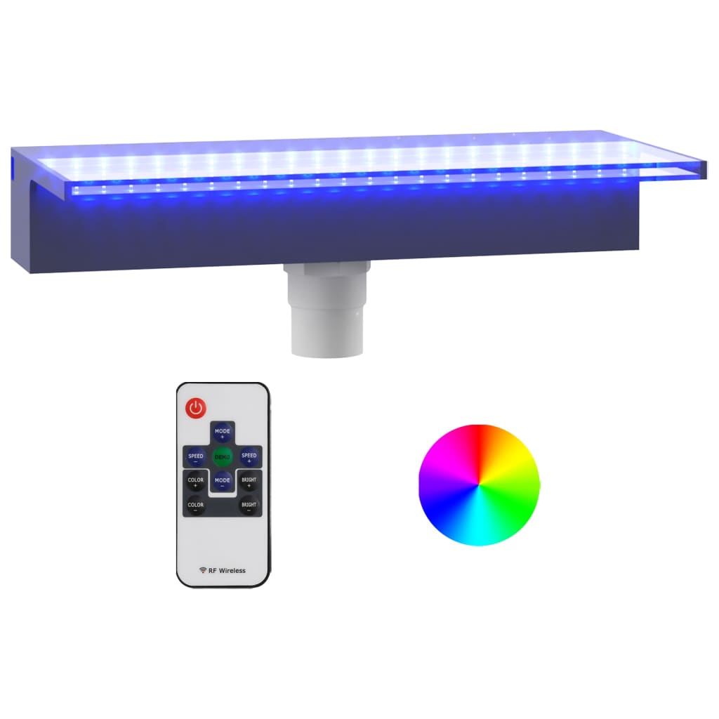 Akril vízeséskifolyó rgb led-ekkel 45 cm Akril vízeséskifolyó rgb led-ekkel 45 cm