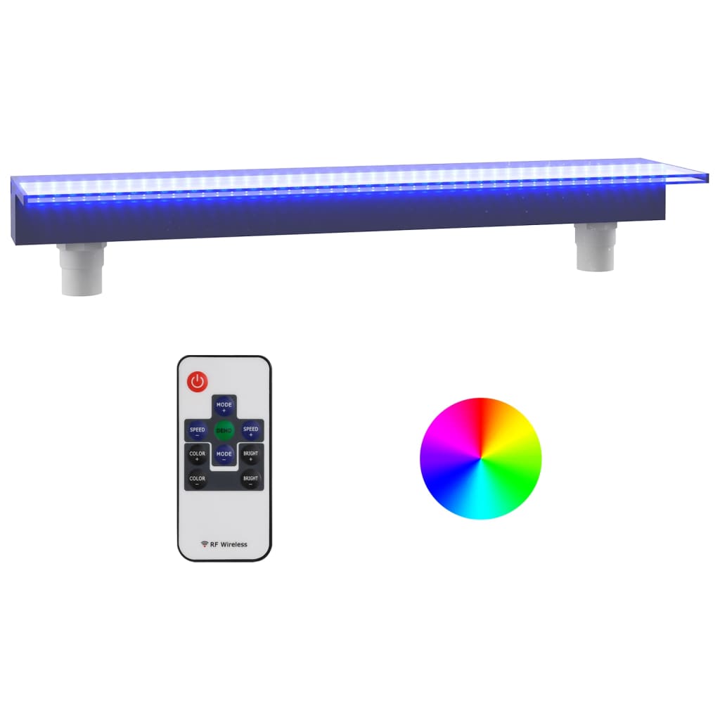Akril vízeséskifolyó rgb led-ekkel 90 cm Akril vízeséskifolyó rgb led-ekkel 90 cm