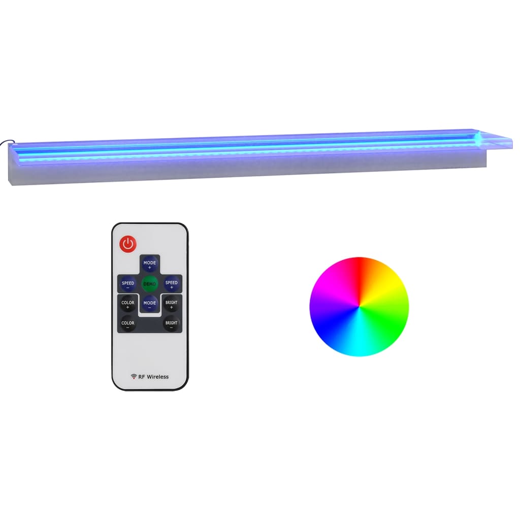 Rozsdamentes acél vízeséskifolyó rgb led-ekkel 108 cm Rozsdamentes acél vízeséskifolyó rgb led-ekkel 108 cm