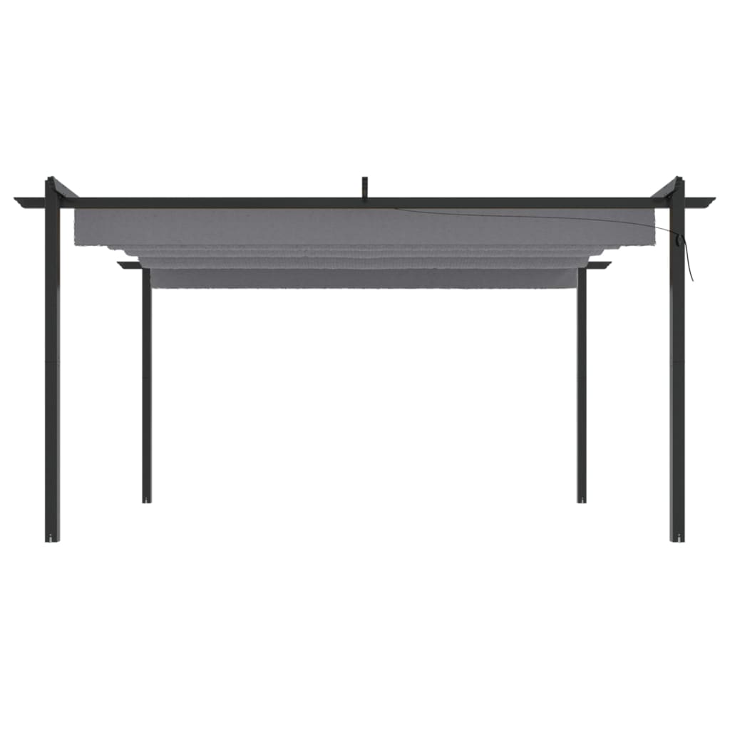 Antracitszürke kerti pavilon behúzható tetővel 4 x 3 m