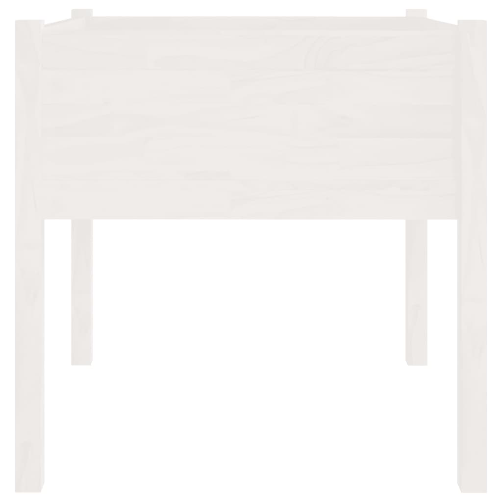 2 db fehér tömör fenyőfa kerti virágtartó 70 x 70 x 70 cm