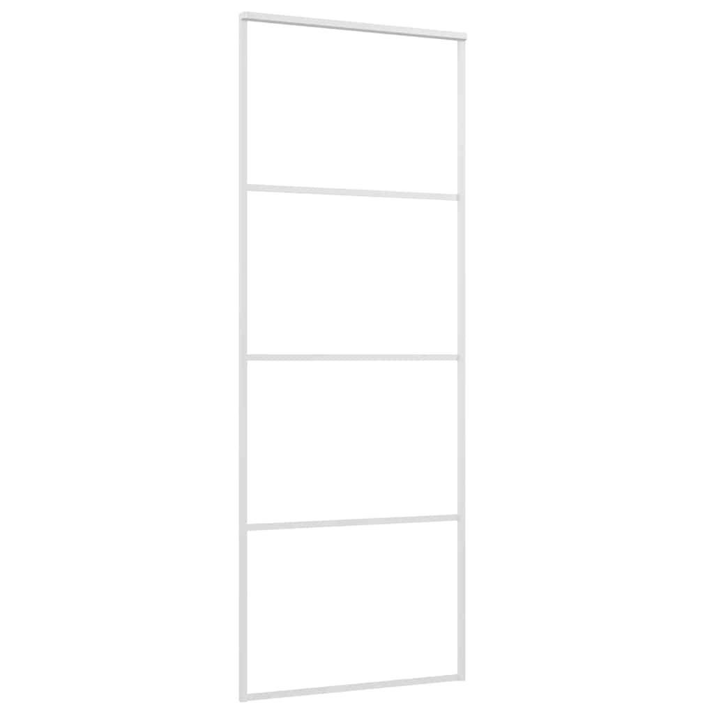 Fehér matt esg üveg és alumínium tolóajtó 76 x 205 cm