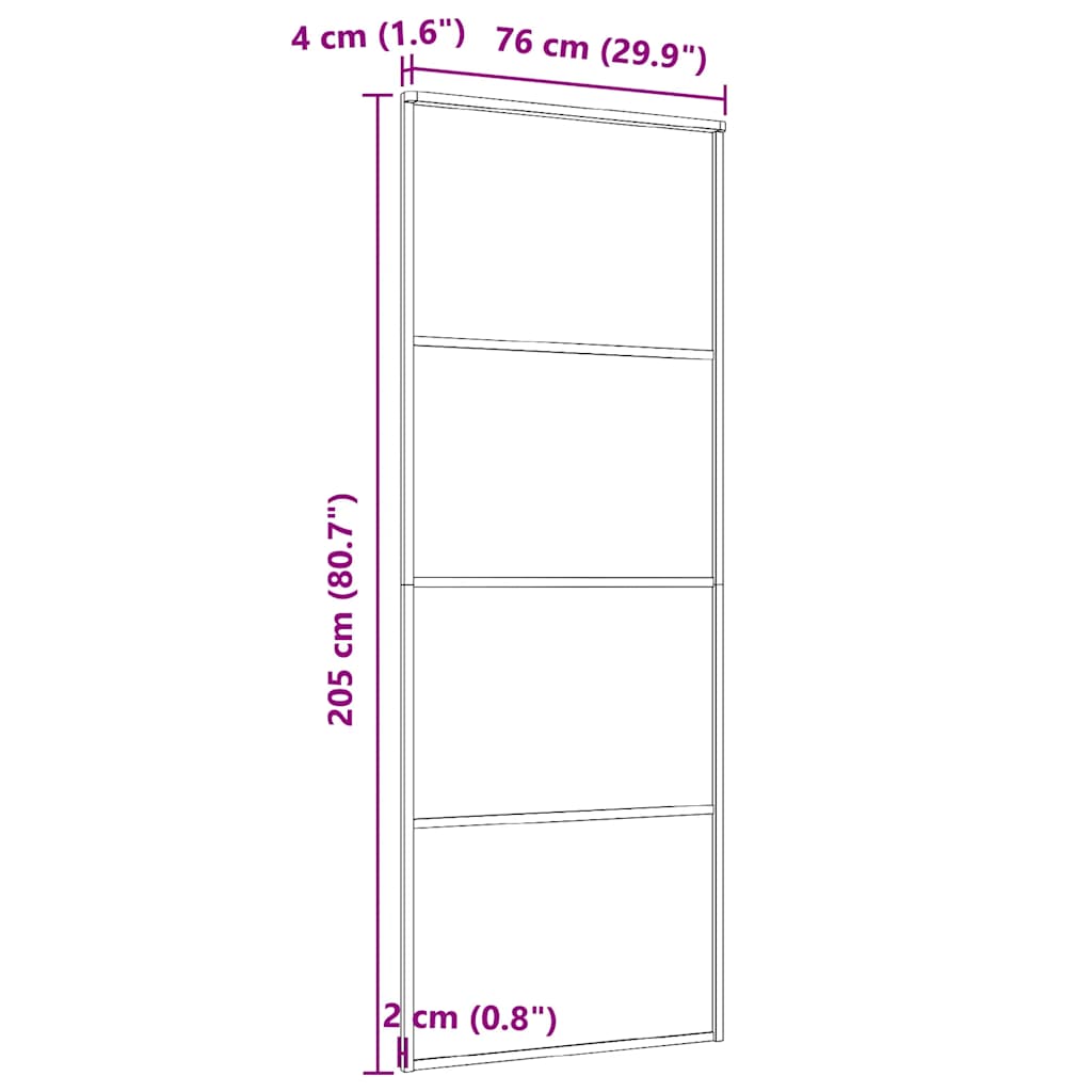 Fehér matt esg üveg és alumínium tolóajtó 76 x 205 cm