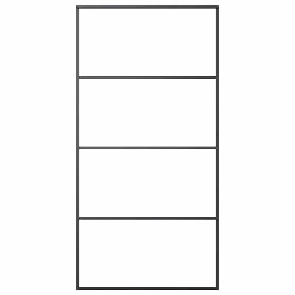 Fekete matt esg üveg és alumínium tolóajtó 102,5x205 cm