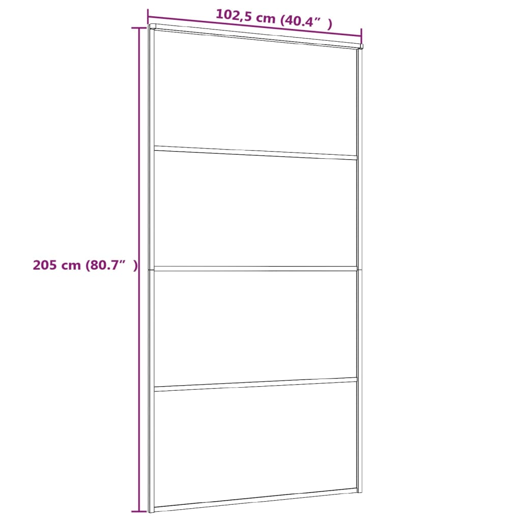 Fehér esg üveg és alumínium tolóajtó 102,5x205 cm