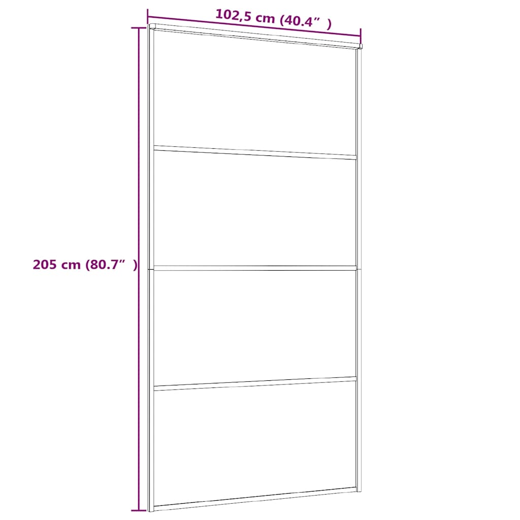 Fehér esg üveg és alumínium tolóajtó 102,5x205 cm