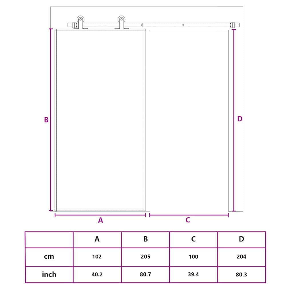 Fehér matt esg üveg és alumínium tolóajtó 102,5x205 cm