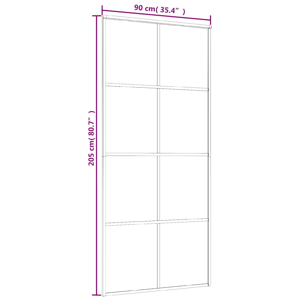 Fehér esg üveg és alumínium tolóajtó 90x205 cm