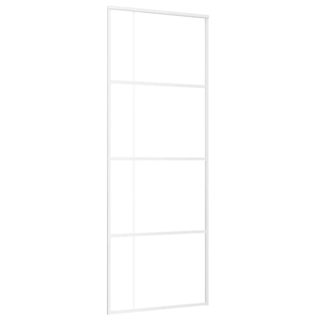 Fehér esg üveg és alumínium tolóajtó 76x205 cm