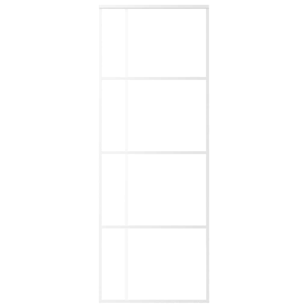 Fehér esg üveg és alumínium tolóajtó 76x205 cm