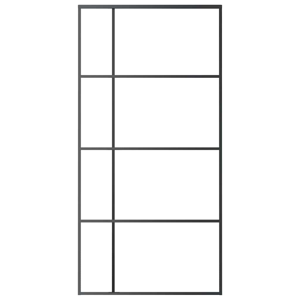 Fekete matt esg üveg és alumínium tolóajtó 102,5x205 cm