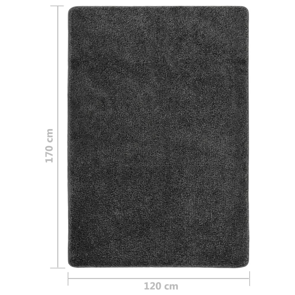 Sötétszürke csúszásmentes bozontos szőnyeg 120 x 170 cm