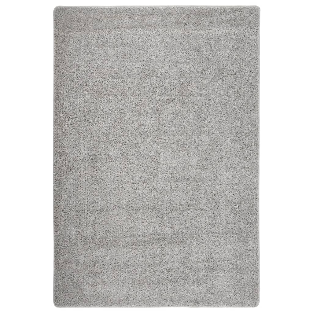 Világosszürke csúszásmentes bozontos szőnyeg 120 x 170 cm
