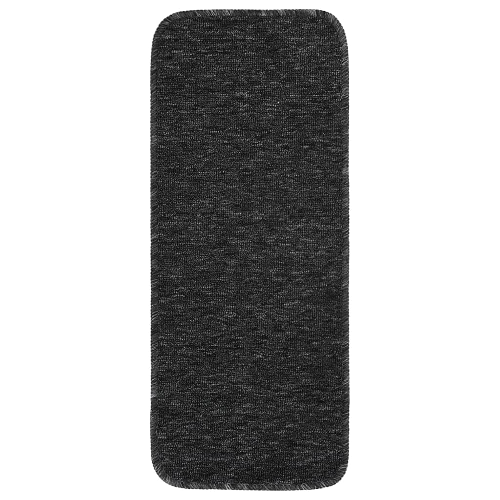 15 db antracit négyszögű csúszásmentes lépcsőszőnyeg 60 x 25 cm