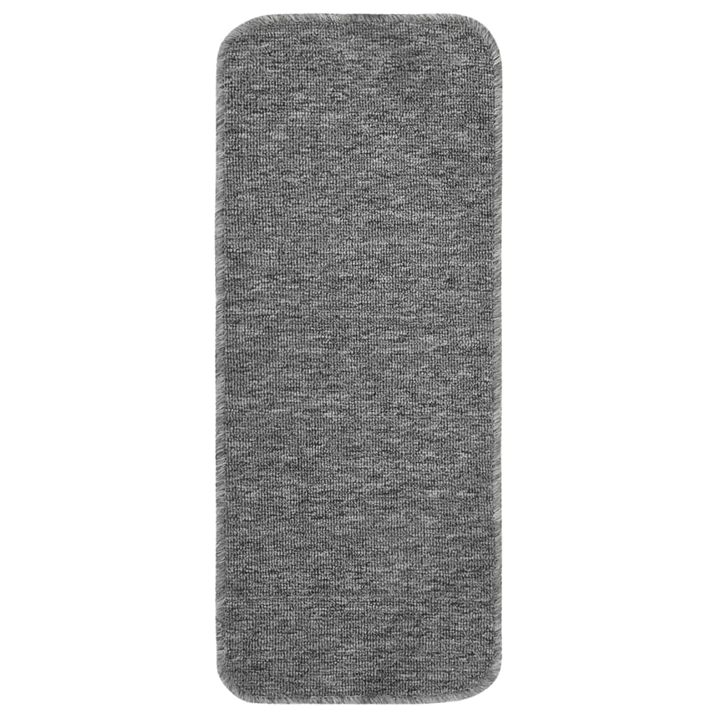 15 db szürke négyszögű csúszásmentes lépcsőszőnyeg 60 x 25 cm