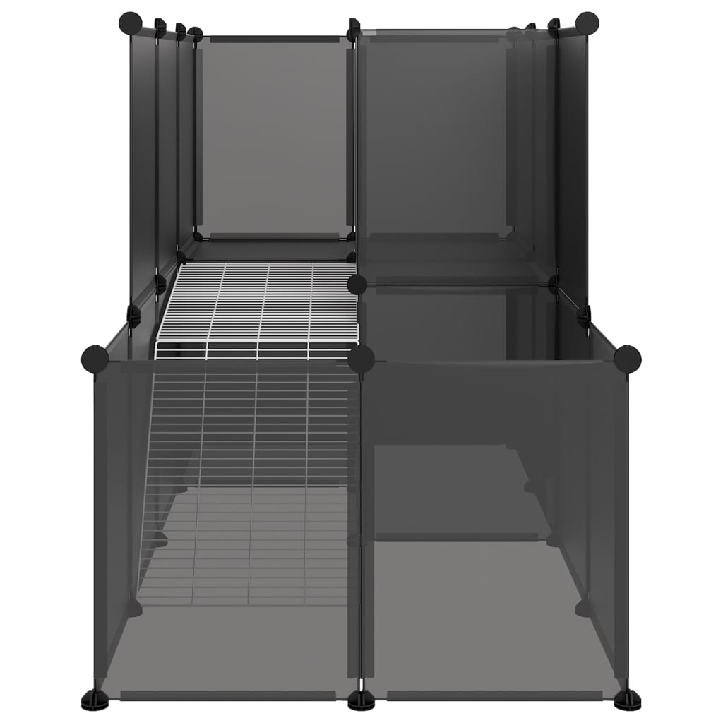 Fekete polipropilén és acél kisállatketrec 142 x 74 x 93 cm Fekete polipropilén és acél kisállatketrec 142 x 74 x 93 cm
