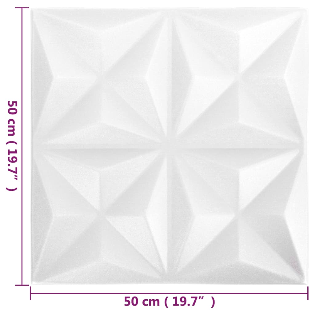 12 darab origamifehér 3d fali panel 50 x 50 cm 3 m² 12 darab origamifehér 3d fali panel 50 x 50 cm 3 m²
