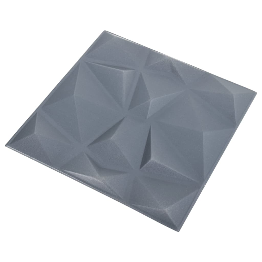 12 darab gyémánt szürke 3d fali panel 50 x 50 cm 3 m² 12 darab gyémánt szürke 3d fali panel 50 x 50 cm 3 m²