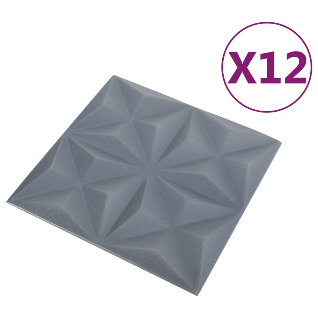 12 darab origami szürke 3d fali panel 50 x 50 cm 3 m² 12 darab origami szürke 3d fali panel 50 x 50 cm 3 m²