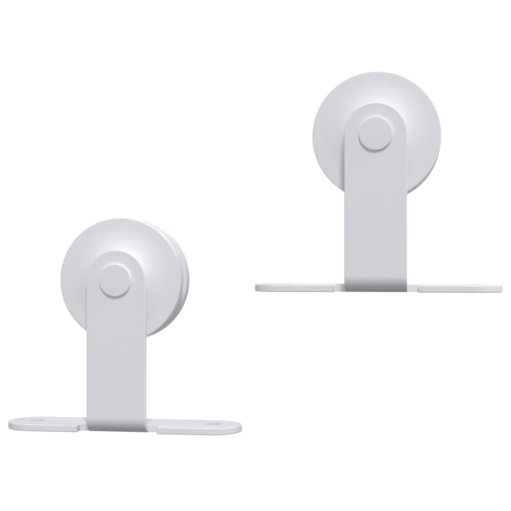 Fehér acél tolóajtó-szerelvényszett 200 cm