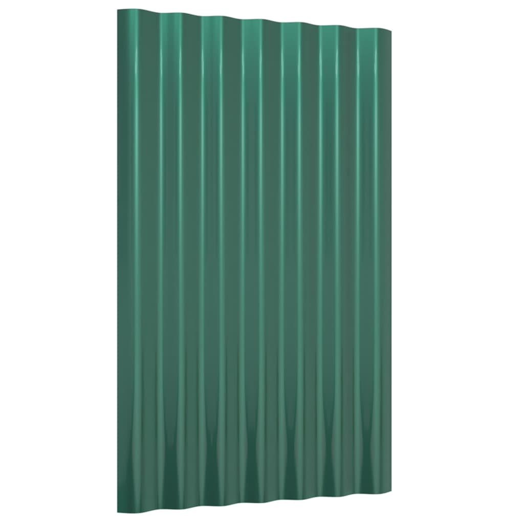12 db zöld horganyzott acél tetőpanel 60 x 36 cm
