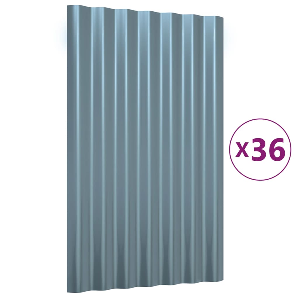 36 db szürke horganyzott acél tetőpanel 60x36 cm