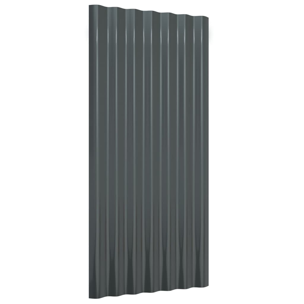 12 db antracitszürke porszórt acél tetőpanel 80x36 cm