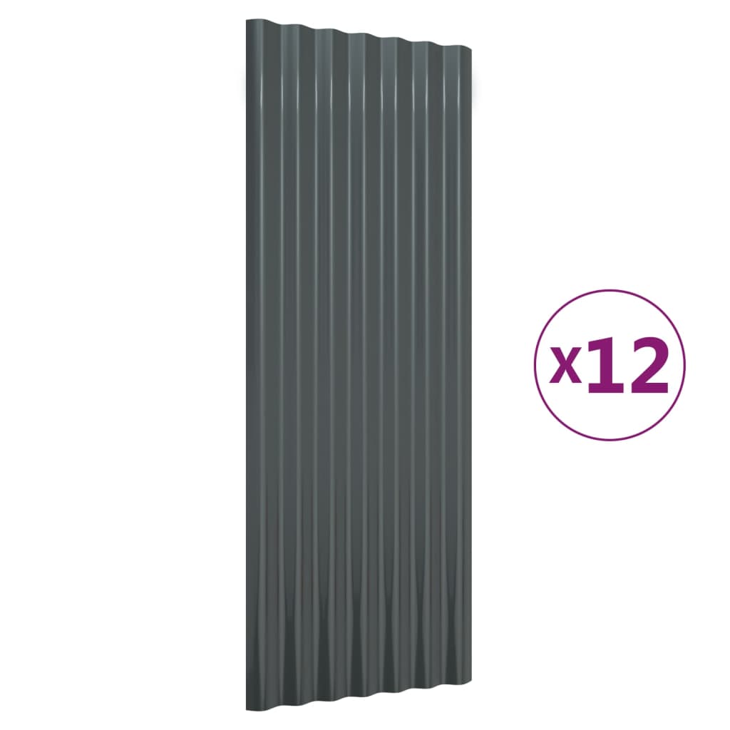 12 db antracitszürke porszórt acél tetőpanel 100 x 36 cm 12 db antracitszürke porszórt acél tetőpanel 100 x 36 cm