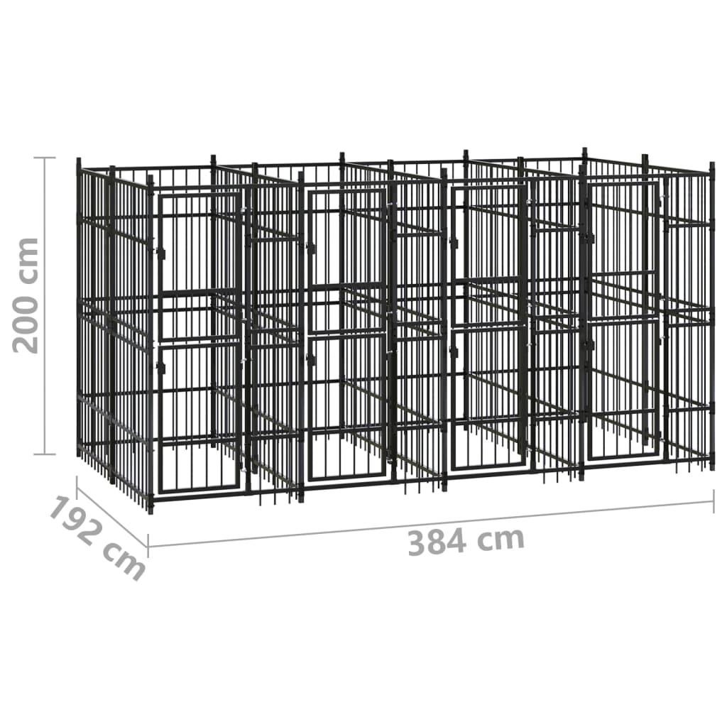 Acél kültéri kutyakennel 7,37 m² Acél kültéri kutyakennel 7,37 m²