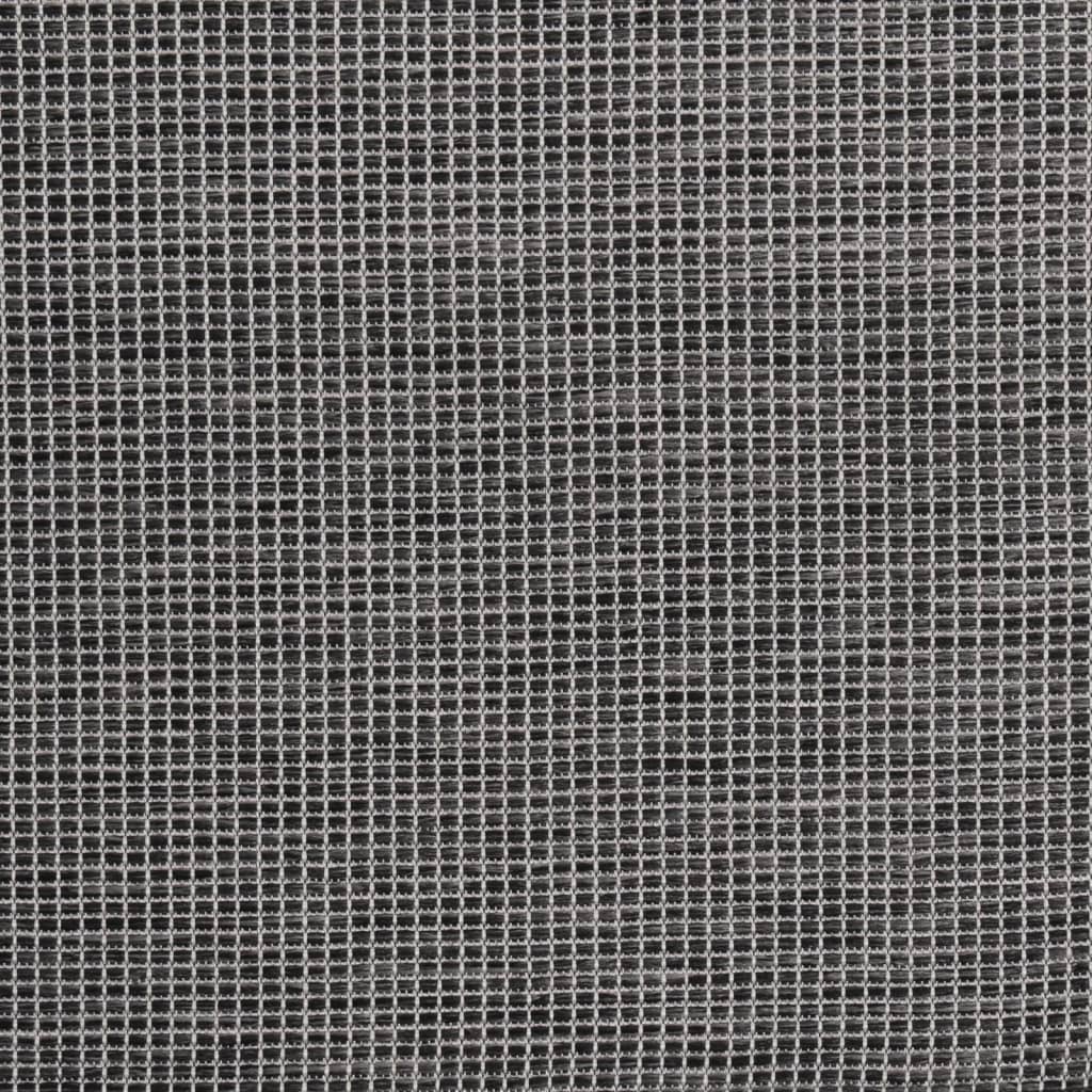 Szürke lapos szövésű kültéri szőnyeg 80 x 250 cm