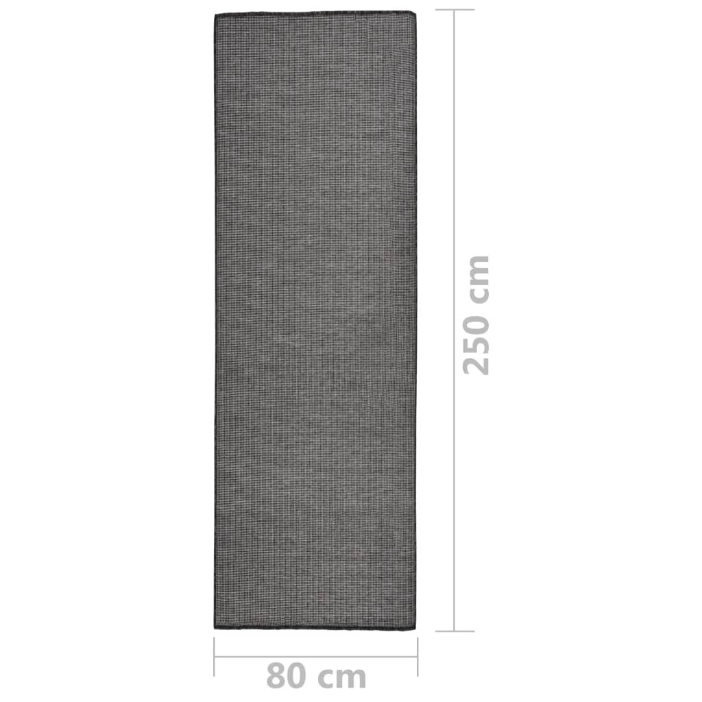Szürke lapos szövésű kültéri szőnyeg 80 x 250 cm