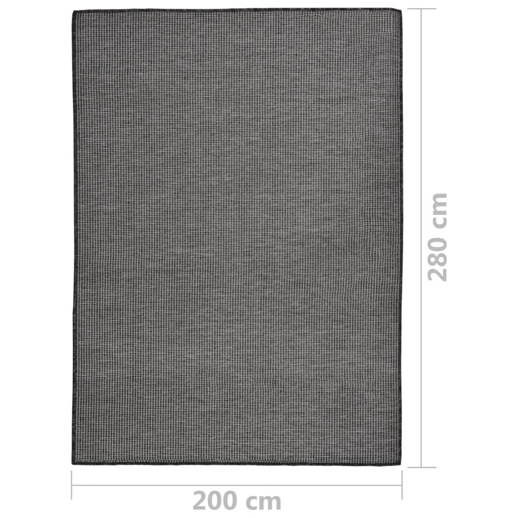 Szürke lapos szövésű kültéri szőnyeg 200 x 280 cm
