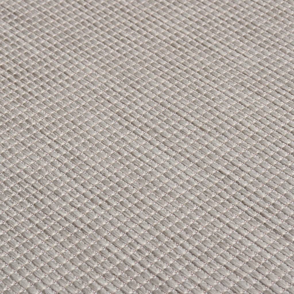 Világosszürke lapos szövésű kültéri szőnyeg 80 x 150 cm