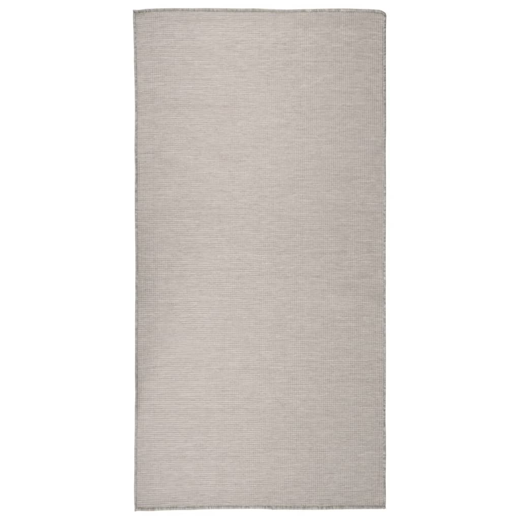 Világosszürke lapos szövésű kültéri szőnyeg 100 x 200 cm