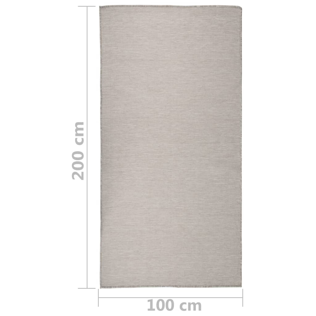Világosszürke lapos szövésű kültéri szőnyeg 100 x 200 cm