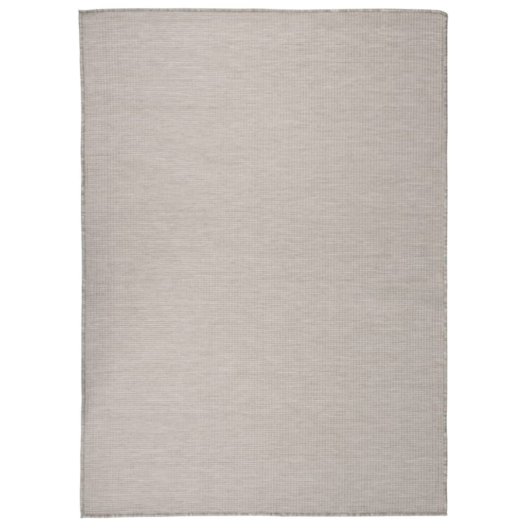 Világosszürke lapos szövésű kültéri szőnyeg 200 x 280 cm