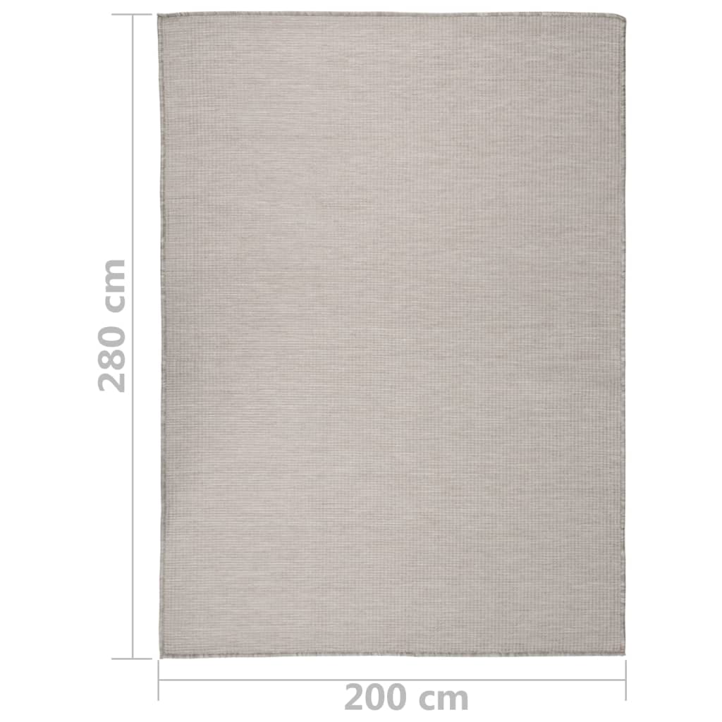 Világosszürke lapos szövésű kültéri szőnyeg 200 x 280 cm