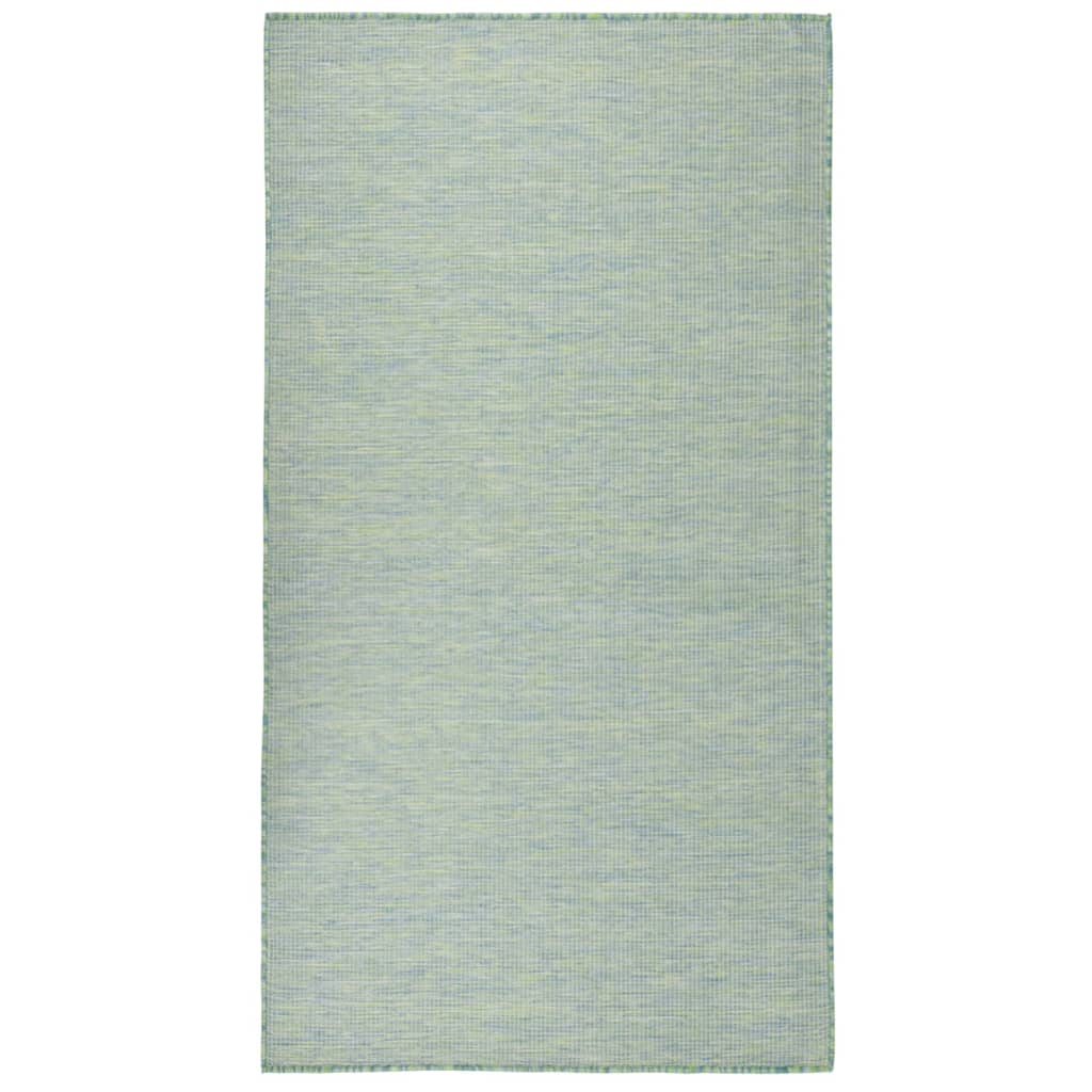 Türkizkék lapos szövésű kültéri szőnyeg 80 x 150 cm