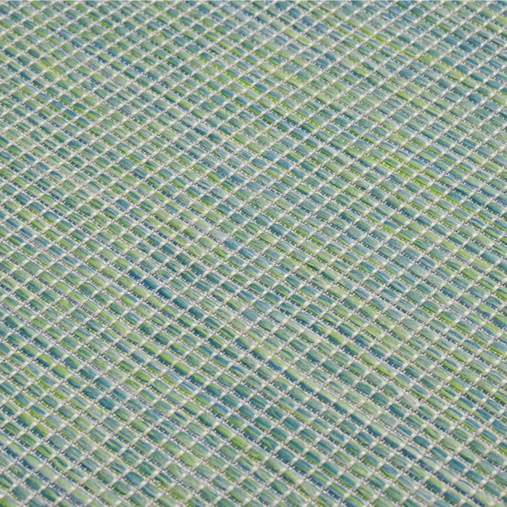 Türkizkék lapos szövésű kültéri szőnyeg 80 x 150 cm