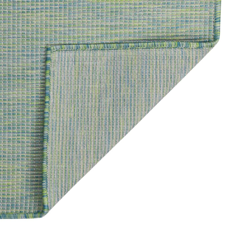 Türkizkék lapos szövésű kültéri szőnyeg 80 x 250 cm