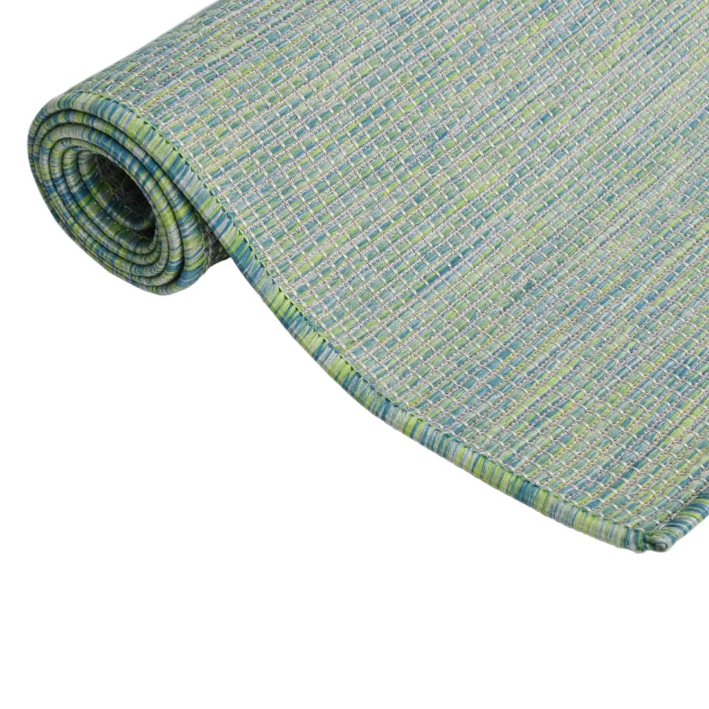 Türkizkék lapos szövésű kültéri szőnyeg 80 x 250 cm