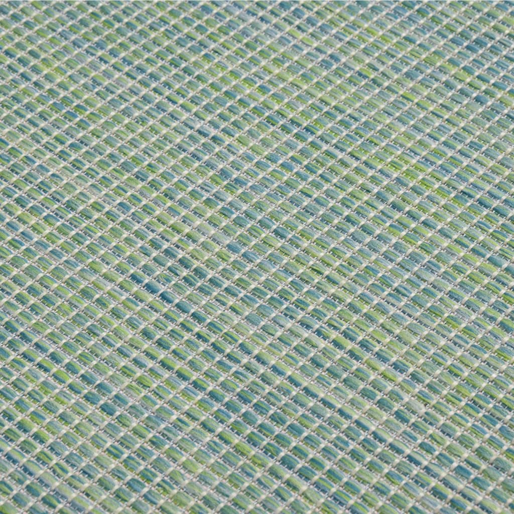 Türkizkék lapos szövésű kültéri szőnyeg 80 x 250 cm
