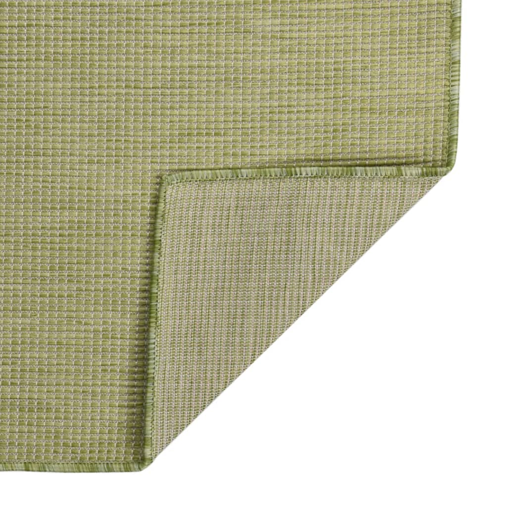 Zöld lapos szövésű kültéri szőnyeg 80 x 250 cm