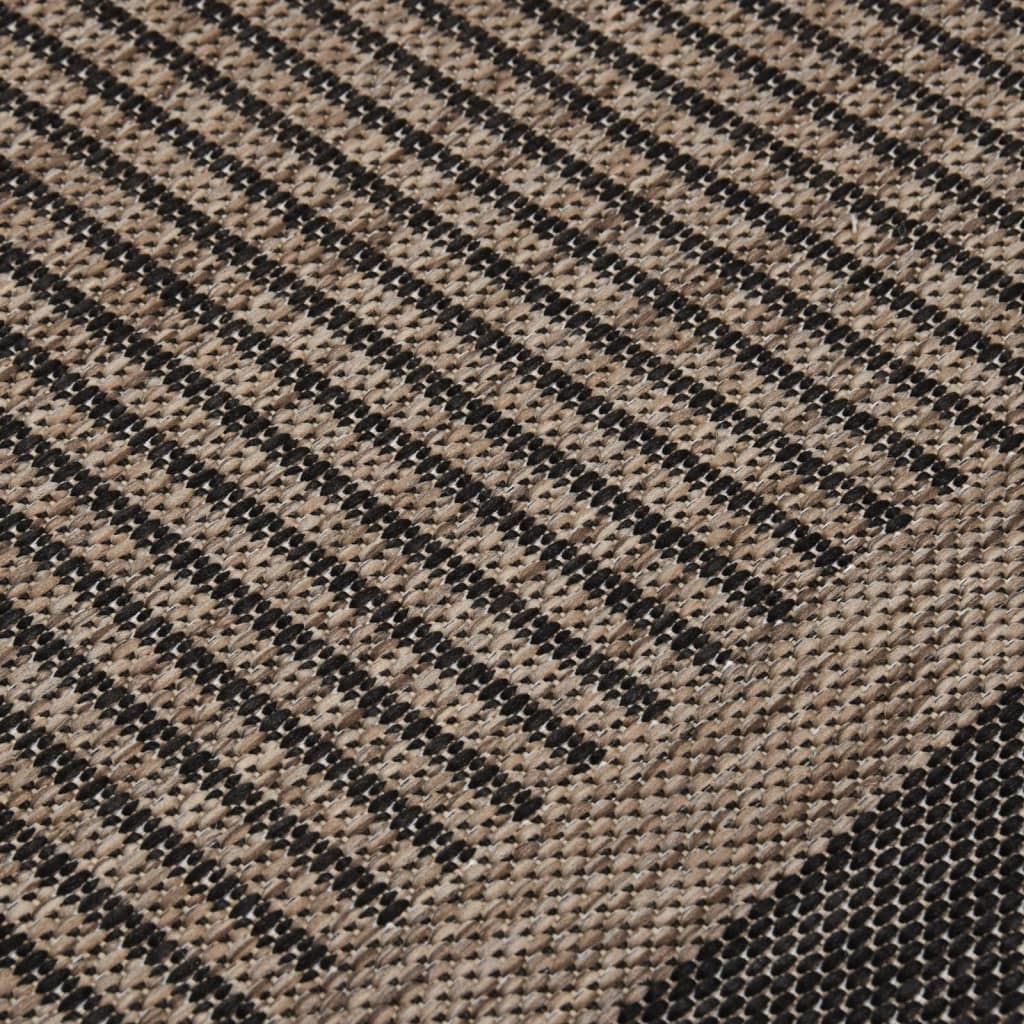 Sötétbarna lapos szövésű kültéri szőnyeg 80 x 150 cm