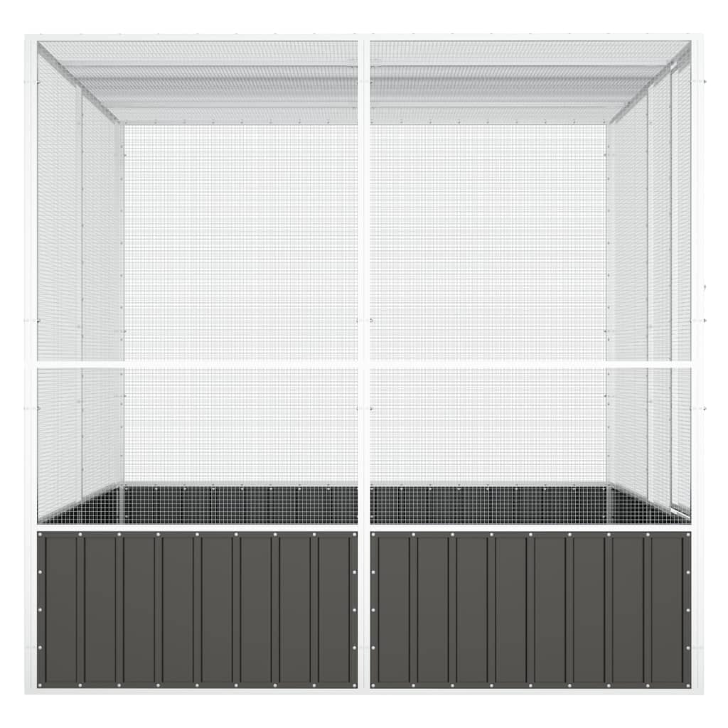 Antracitszürke horganyzott acél madárketrec 213,5x217,5x211,5cm