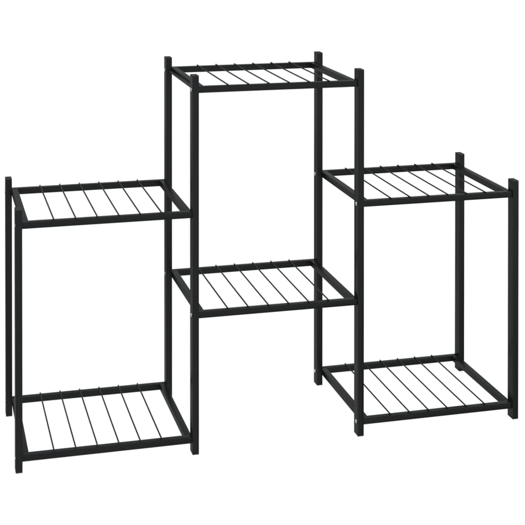 Fekete vas virágtartó állvány 83 x 25 x 60 cm