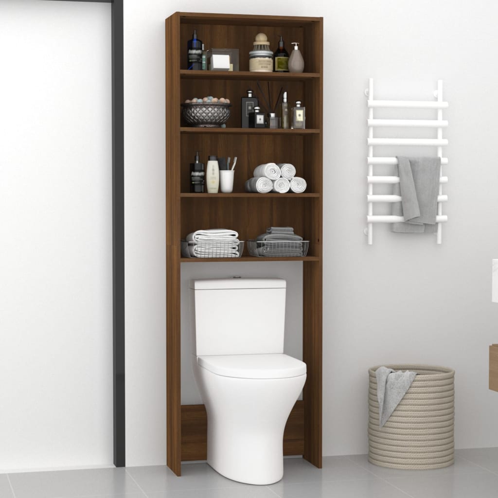 Barna tölgyszínű mosógépszekrény 64 x 24 x 190 cm