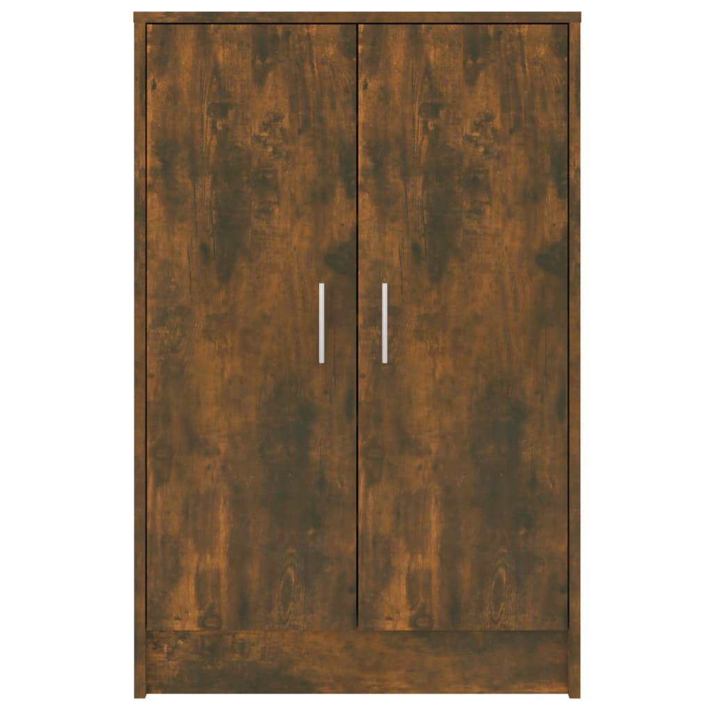 Füstös tölgyszínű szerelt fa cipősszekrény 60 x 35 x 92 cm